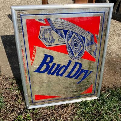 BUD Dry Bar Mirror Advertising 17â€ x 21â€