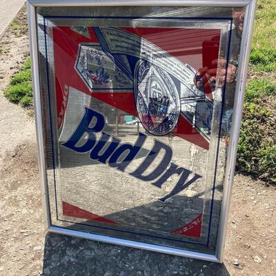 BUD Dry Bar Mirror Advertising 17â€ x 21â€