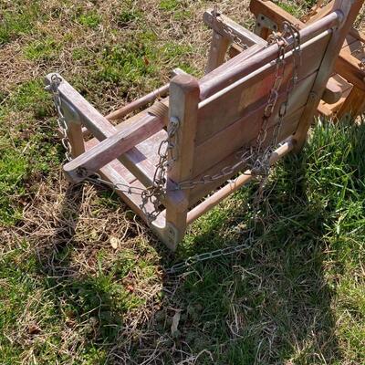Pair of Vintage Wooden Child Seat Swings