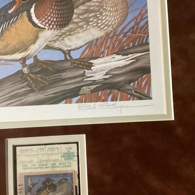 1982 Tennessee Waterfowl print with stamp