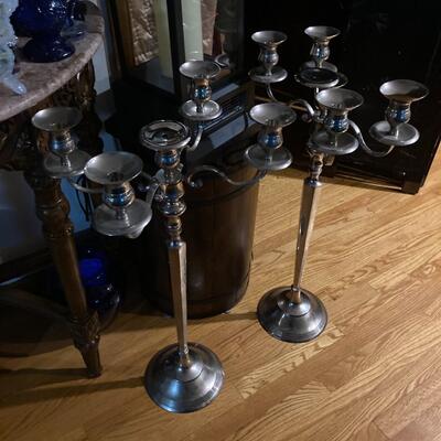 Large Silverplated Candelabra Set 33â€
