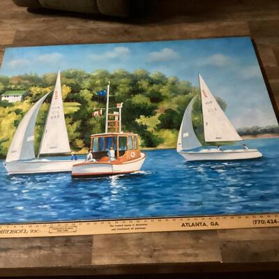 Boat painting On canvas