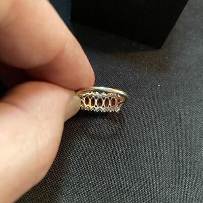 14k Gold Ring with Diamonds and Rubies Size 5