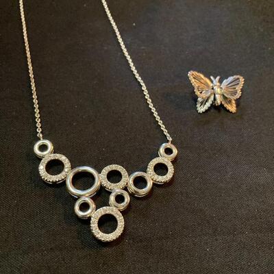 18â€ Necklace and Butterfly Pin Set