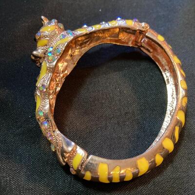 Lion Bangle Hinged Bracelet Vintage Designer
