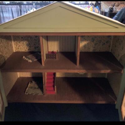Large Vintage Doll Furniture and Figurine Lot INCLUDES Custom House!