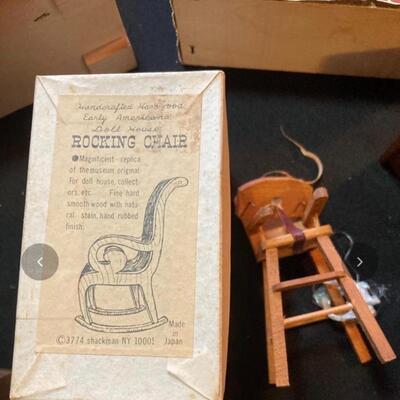 Large Vintage Doll Furniture and Figurine Lot INCLUDES Custom House!