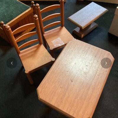 Large Vintage Doll Furniture and Figurine Lot INCLUDES Custom House!