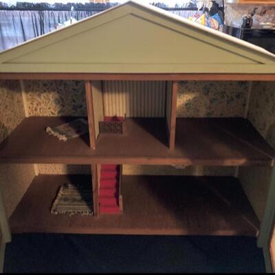 Large Vintage Doll Furniture and Figurine Lot INCLUDES Custom House!
