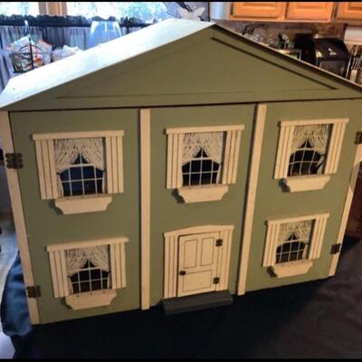 Large Vintage Doll Furniture and Figurine Lot INCLUDES Custom House!