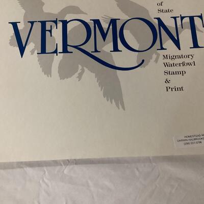1986 Vermont Waterfowl stamps and print