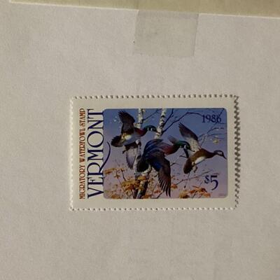 1986 Vermont Waterfowl stamps and print