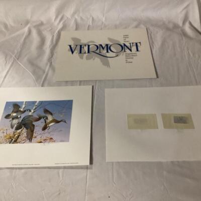 1986 Vermont Waterfowl stamps and print