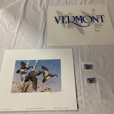 1986 Vermont Migratory Bird stamp and print