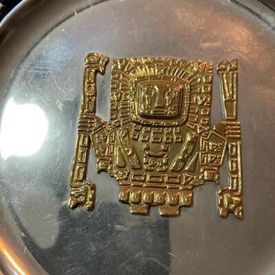 Vintage Decorative Aztec Style Plate Bolivia