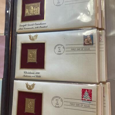 Two Gold Leaf First Day Stamp Collection Books