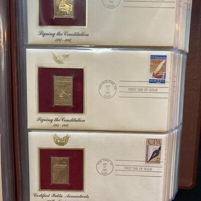 Two Gold Leaf First Day Stamp Collection Books
