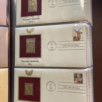 Two Gold Leaf First Day Stamp Collection Books