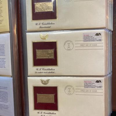 Two Gold Leaf First Day Stamp Collection Books