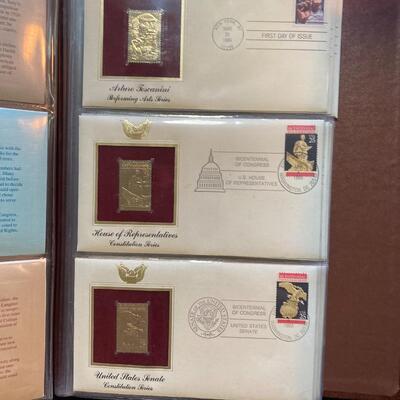 Two Gold Leaf First Day Stamp Collection Books