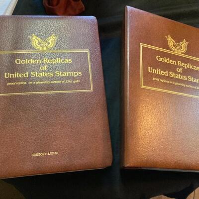 Two Gold Leaf First Day Stamp Collection Books