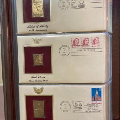 Two Gold Leaf First Day Stamp Collection Books