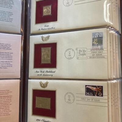 Two Gold Leaf First Day Stamp Collection Books