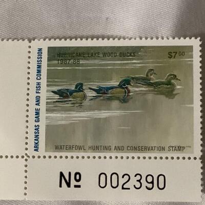 1987 Arkansas Migratory Bidl stamps and print