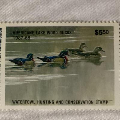 1987 Arkansas Migratory Bidl stamps and print
