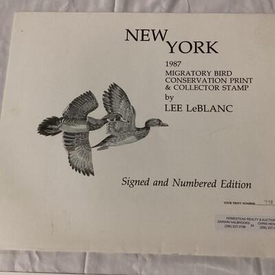 1987 New York Migratory Bird Conservatory stamp and print