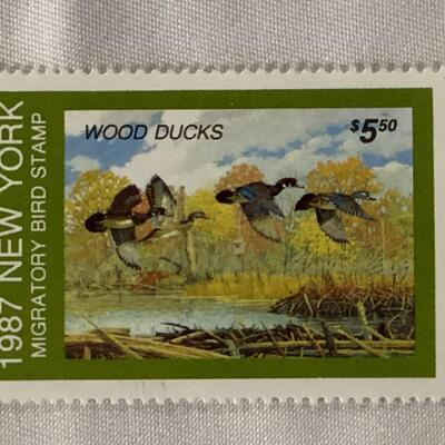 1987 New York Migratory Bird Conservatory stamp and print