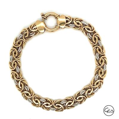 Sterling Dual Tone Chain Link Bracelet