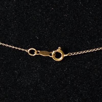 14K Diamond & Emerald Pendant Necklace