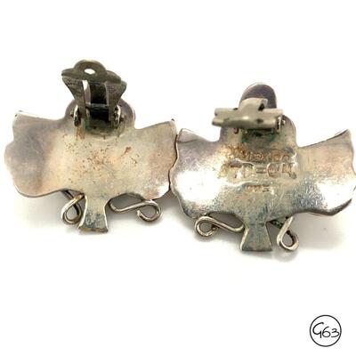 Sterling Vintage Taxco Mexico Grape Earrings