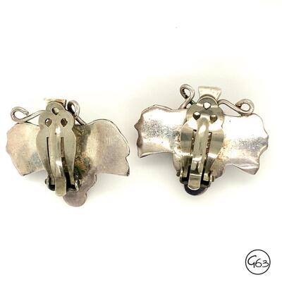 Sterling Vintage Taxco Mexico Grape Earrings