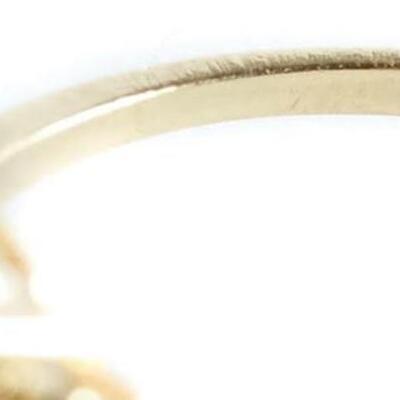 10k Yellow Gold & Faceted Zircon Ring, Size 6.5