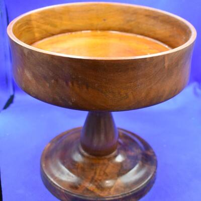 Huge wood pedestal bowl