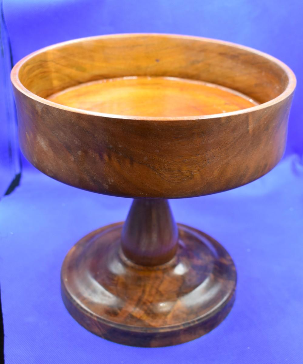Huge wood pedestal bowl