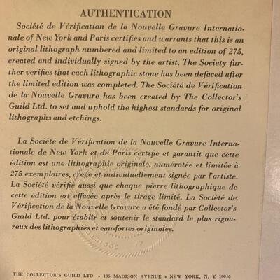 Lot 51. Claude Grosperrin French Estate Signed Lithograph