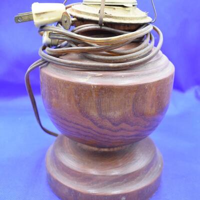 Wood electrified oil lamp