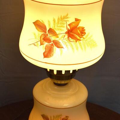 electrified orange flower vintage lamp