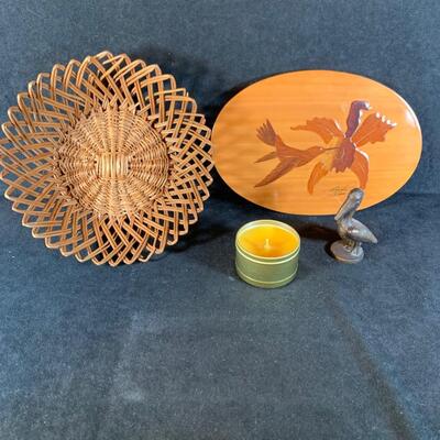 Lot 55.  Inlaid Wood Plaque