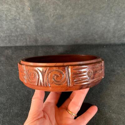 Lot 62. Hand carved wood bowl