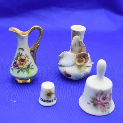 Kansas Thimble, floral bell, floral pitcher, floral vase