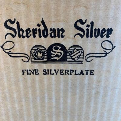 Lot 63. Sheridan Silver Co Silverplate & Glass Carafe & Warmer