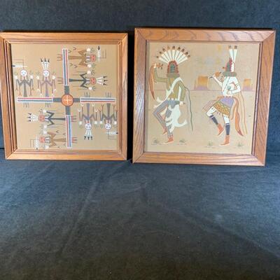 Lot 65. Pair of American Indian Sand Art Paintings