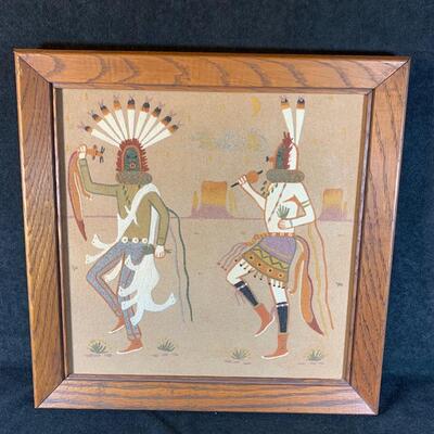 Lot 65. Pair of American Indian Sand Art Paintings