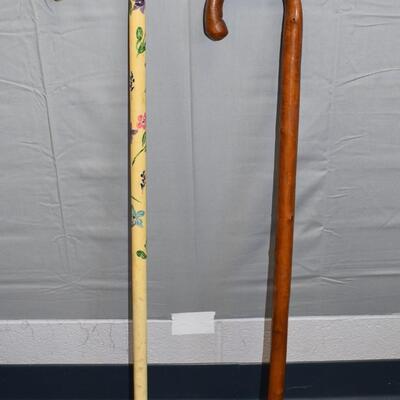 pair of wood canes