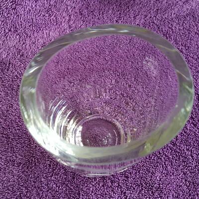 Heavy Etched Glass Vase