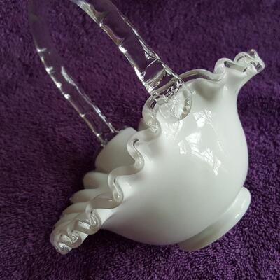 Fenton Fluted Handled Basket